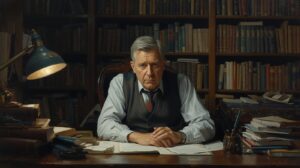 a mournful college professor who feels like giving up